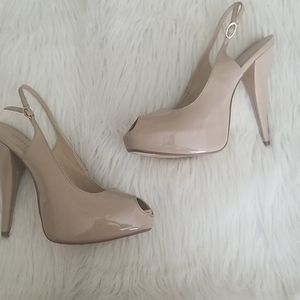 Nude Chinese Laundry Patent Leather Heels